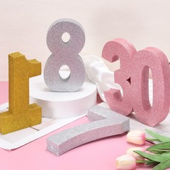 Number 5 7.9″ Glitter Number Birthday Decor, Gold(4.3″ L)