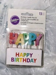 2 Wilton Candle Pick Sets, Happy Birthday, Numerals Rainbow 10 Count Each 3″