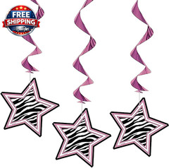 Zebra Passion Pink Hanging Swirl Hanging Decorations (26″, 3Ct) – Eye-Catching
