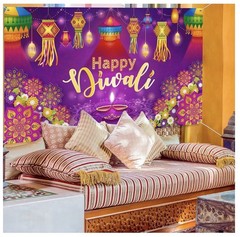 Happy Diwali Backdrop Banner Decor, Festival of Lights Party Photography