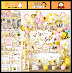 Bee Themed 1st Birthday Decorations Kit