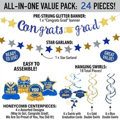 Graduation Party Decorations 2026, Blue and Gold 20 inches x 16 inches,