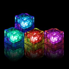 LOT Multicolor Glow Ice Cubes LED Light up for Cocktails Beverages Wedding Party