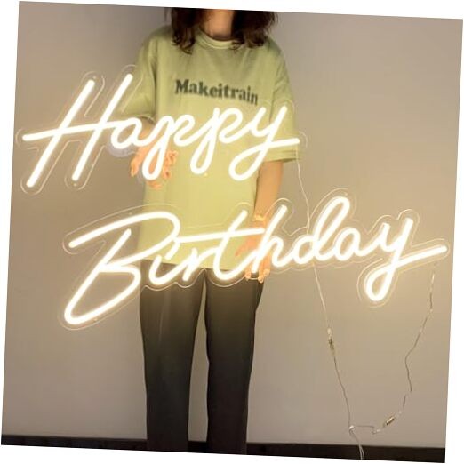 66″/39″ Extra Large Happy Birthday Neon Super Large Happy Birthday Neon Sign