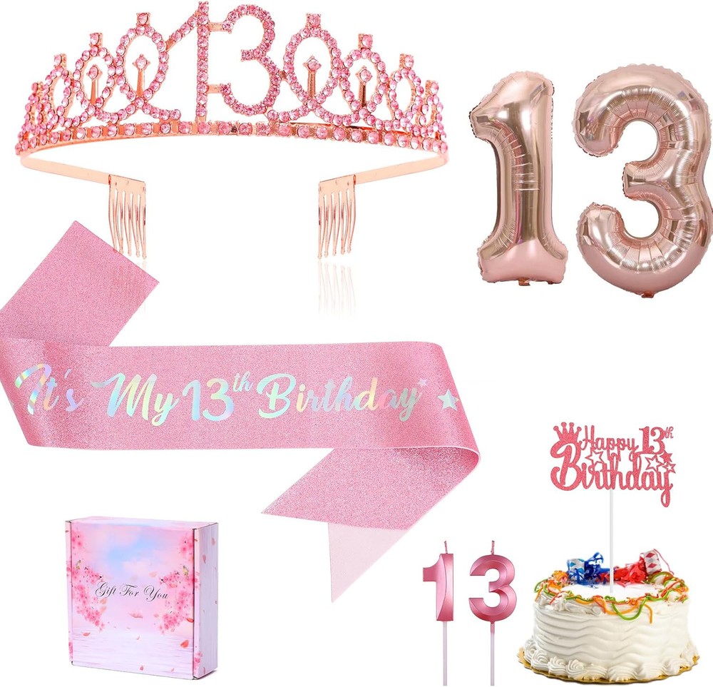 13th Birthday Candle Sash and Tiara Sets,It’s My Rose