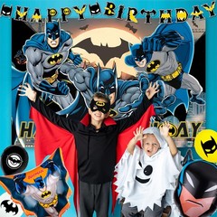 115 Pcs Batman Party Decorations Tableware Set Masks Plates Balloon Cups Napkins