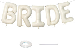 40 Inch Beige BRIDE Balloons Bachelorette for Bridal Shower, Cream White Sand Br