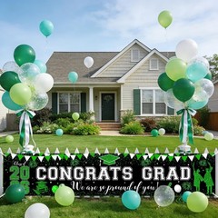 Green Graduation Decorations Outdoor Congrats Grad Banner Large We Are So Pro…