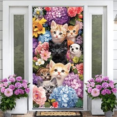 Front Door Covers Decorative, Spring Door Curtain 70.8 x 35.4 Inch for Porch,…