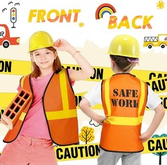 13 Pcs Construction Birthday Party Supplies 6 Kids Construction Vests 6 Kids …