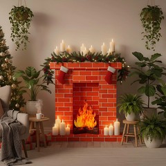 AmazingSpark 1 Set Christmas Corrugated Fireplace 35.5 x 29 x 8 Inch Cardboar…