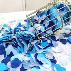 Blue Silver Tissue Paper Heart Confetti Wedding Engagement Bridal Shower Deco…