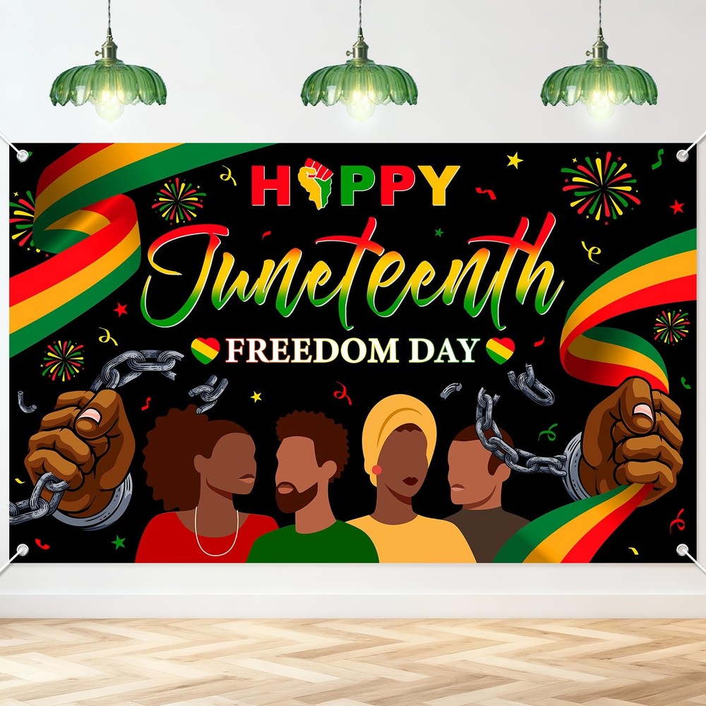 Happy Juneteenth Banner Happy Juneteenth Decorations Backdrop African American
