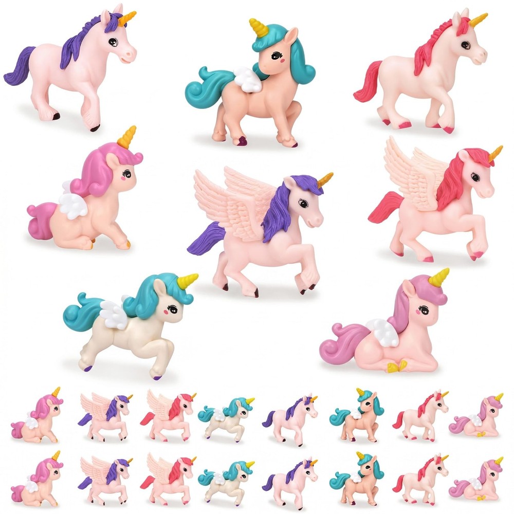 16 Pcs Unicorn Cake Toppers Miniature Unicorn Cupcake Toppers Tiny Flying Hor…