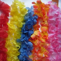 Garlands Hawaiian Flower Lei, Tropical Party Fancy Dress 12 Colour