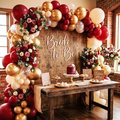 129pcs Ruby Red Balloon Arch Kit, Different Sizes 18 12 10 5 Inches Cherry Re…