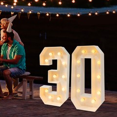 30th Birthday Party Decoration, Light Up Numbers for Birthd, 30 Light Up Numbers