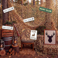 9 Pcs Hunting Camo Birthday Party Decorations Set Hunting Deer Party 4.92 X 6.56