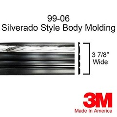 Automotive Authority Black Chrome Side Body Trim Molding for 1999-2006