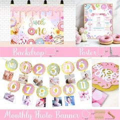 Donut Theme Birthday Party Decorations Set – 141 PCs with Backdrop, Balloons & M