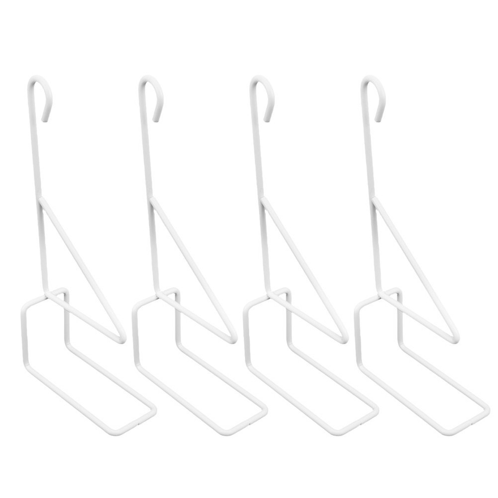 4Pcs White Iron Flower Pot Hooks for Home Outdoor Hanging Lanterns
