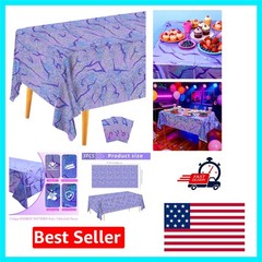 3PCS Holographic Purple Demon Hunters Tablecloths for Vibrant Party Decor