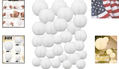 80 Pcs Paper Lanterns Bulk for Wedding, 4» 6» 8» 10» 12» Round Chinese L…