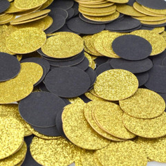 400Pcs Glitter Paper Confetti Circles Dots Party Favors Gold Black Confetti Dots