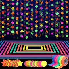 Durable 127ft Neon Party Decoration Set – UV Reactive, Perfect for Any Event