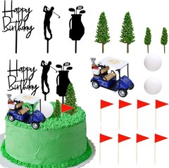 22Pcs Golf Cake Decorations Golf Cart Cake Toppers Heading for The Green Cake