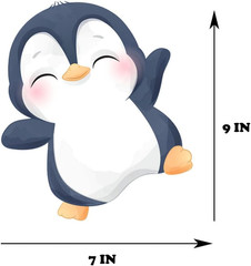 Penguin Birthday Banner – Cute Penguin Party Decorations for Baby Shower, Kids B
