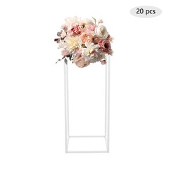 20pcs White Iron Wedding Flower Stands, Wedding Table Decorations, Floral Holder