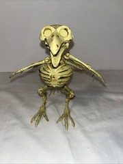 CROW SKELETON BIRD Poseable Halloween Prop Decoration 7.25″ Distressed FLAW