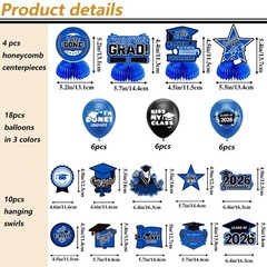 Graduation Decoration 2026 Blue Set Grad Decor Congrats College High School
