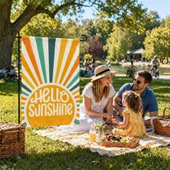 Vibrant 12″ x 18″ Summer Garden Flag – Double-Sided Hello Sunshine Design