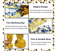 6 Pack Metallic Foil Spray Centerpiece Star Table Decoration Burst Centerpieces