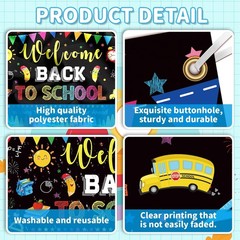 Back to School Decorations Banner, Large 71″ x 43″ Welcome Back to School Backdr