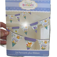 Woodland Welcome Animal Critter Cute Baby Shower Party Decoration Pennant Banner