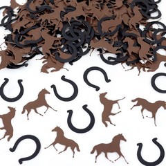 200Pcs Double-sided Brown Horse Paper Confetti Horse’s Hoof Horses Party Conf…