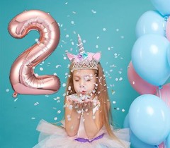 2nd Birthday Decorations for Baby Girls, Including 2 year old Birthday Cake T…