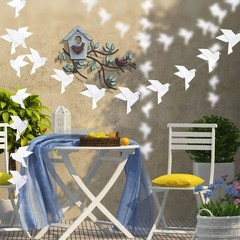 150PCS 10Strings White Origami Paper Doves Garlands for Wedding Party Decorat…