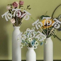 Silver 75th Birthday Anniversary Centerpiece Sticks Glitter Table Decor 12 PCS