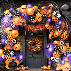 126 Pcs Halloween Balloon Garland Arch Kit, Eye Balloons with Spider Web, Bat…