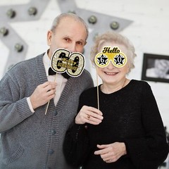 60th Birthday Photo Booth Props for Women & Men Black Gold Adult 60th Birthda…
