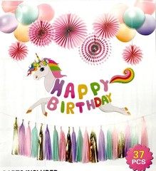 Birthday Party Decoration Set – Unicorn/Dinosaur/Construction/ Mermaid 37PCS Kit