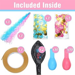 27pcs Gender Reveal Balloon Kit, 2pcs 36″ Thickened Balloons with Pink Blue B…