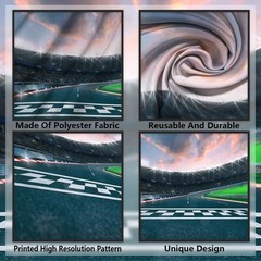 Racing Car F1 Racetrack Banner Backdrop Background Race Car Check Flag Sports…