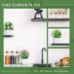 Der Rose 4 Pack Fake Plants Small Artificial Potted Faux with White