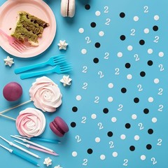 200 PCS Number 2 Confetti 2nd Birthday Table Black Silver Dots Party Decor