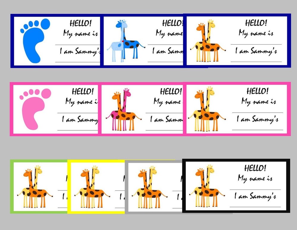 10 Baby Shower Personalized Name Tags – Self Adhesive